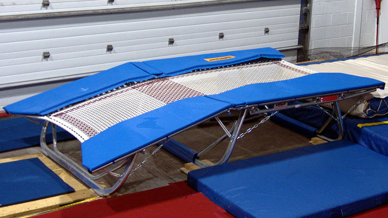 Image: A double mini trampoline by Dabbler at the English language Wikipedia [GFDL (http://www.gnu.org/copyleft/fdl.html) or CC-BY-SA-3.0