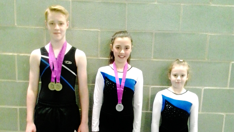 Image: Owen Pitman, Miya Porter, Bethan Honey: Bath regionals Feb 2018